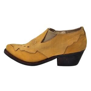 Jeffrey Campbell Mid Ankle Western Boots Brown Nubuck Chelsea Bootie Women's 9